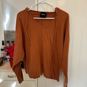 Nasty Gal Rust Hooded Sweater